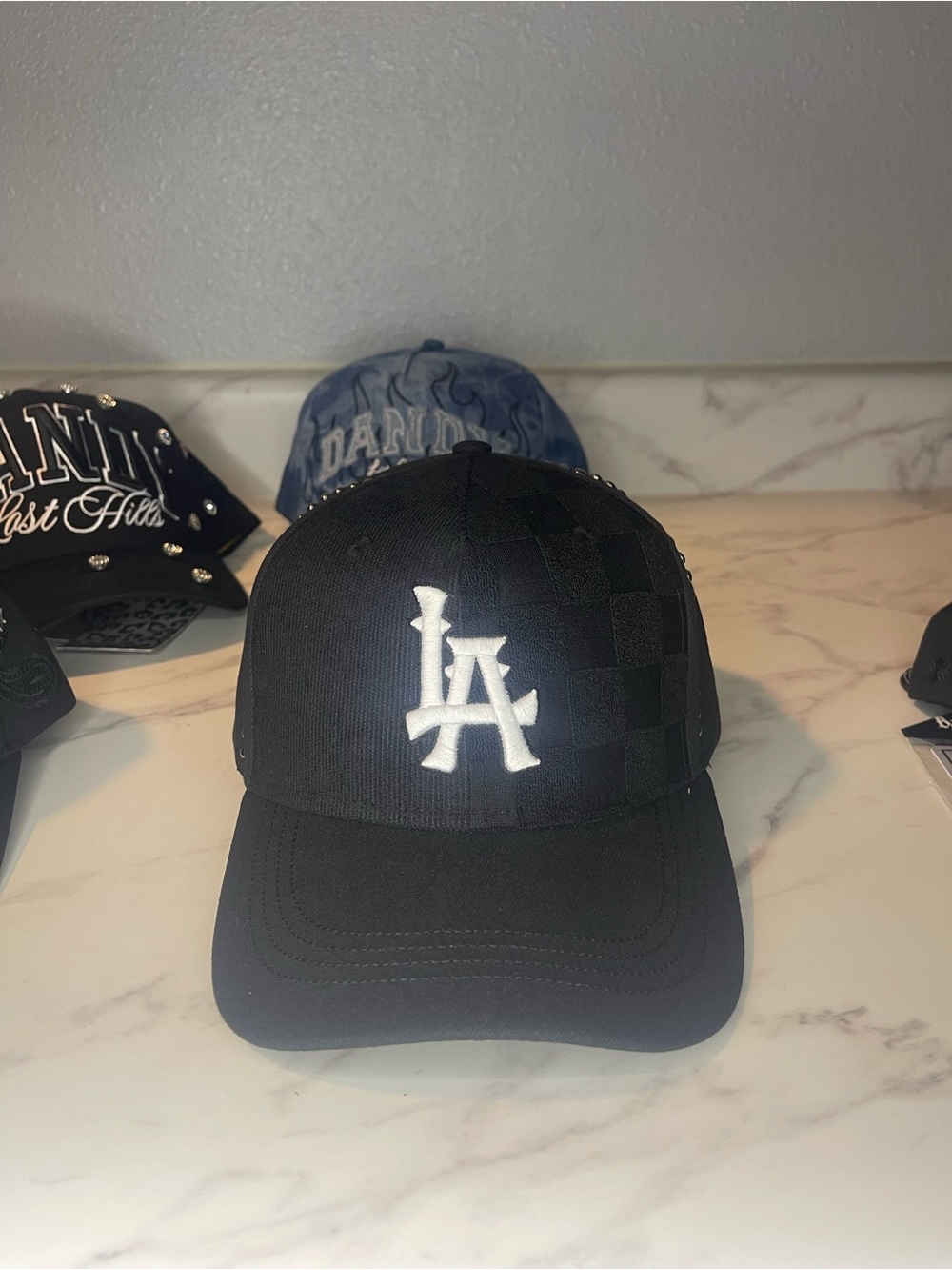 Black Dandy hats Baseball Cap with White LA Embroidery - Dandy Hats